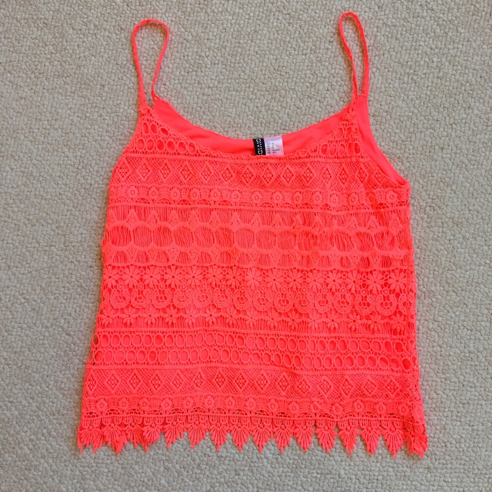 H&M Hot Pink Crop Tank Top